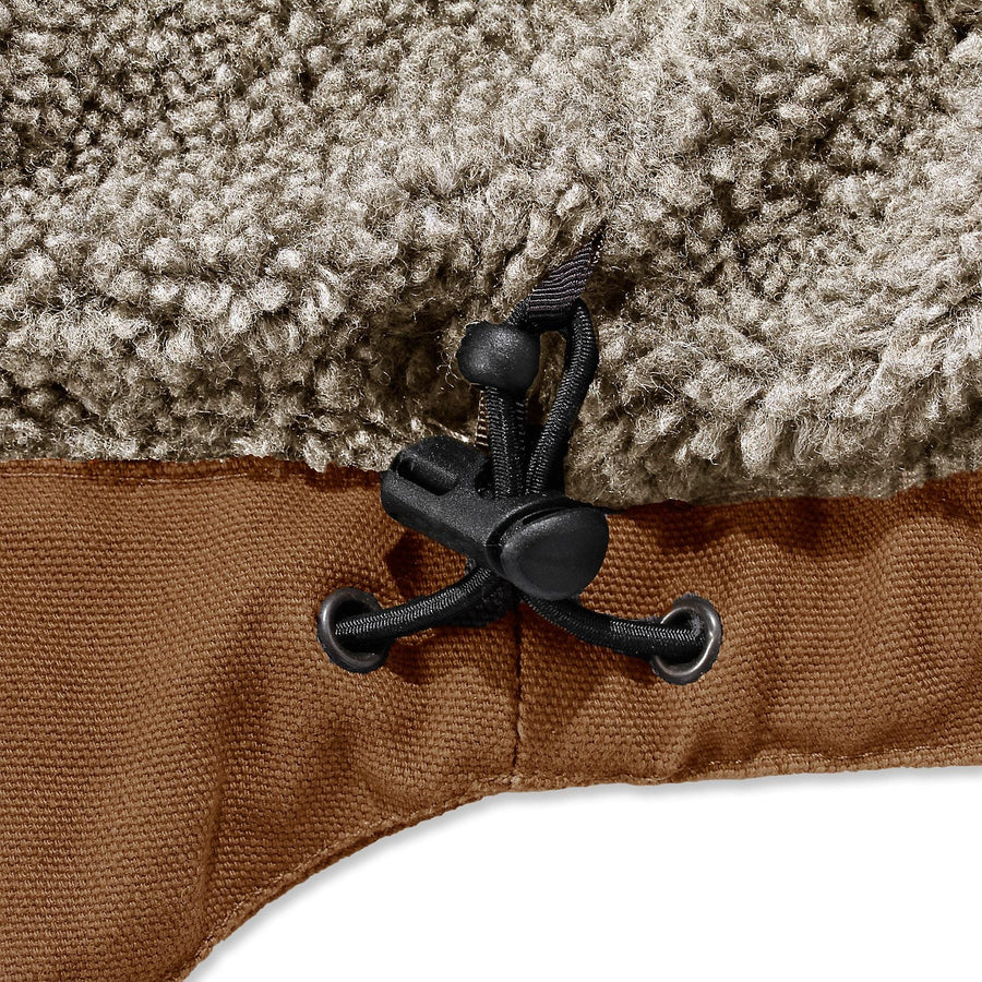 RELAXED FIT WASHED DUCK SHERPA-LINED UTILITY JACKET
